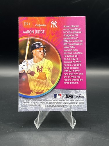 2025 Topps Chrome Aaron Judge Fortune 15 #F15-1 New York Yankees - Picture 2 of 2