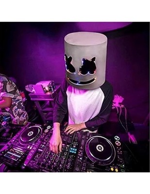 DJ MarshMello Smile Rainbow LED Mask EVA Foam Helmet EDC Halloween
