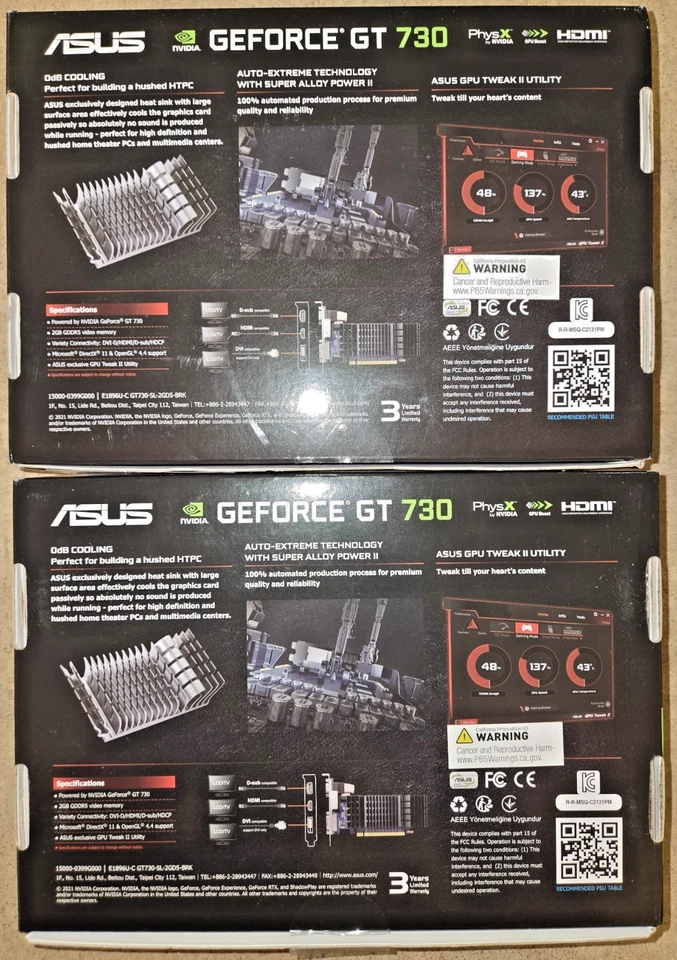Gráficos de bajo perfil ASUS GeForce® GT 730 2 GB GDDR5 GT730 USADOS Foto 3 de 3