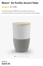 Dupray Bloom Air Purifier Accent Table with Prefilter Cloudy Gray New In Box