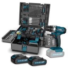 Tool Kit with 21V Cordless Drill -  255-PCs Portable Complete General Basic 