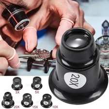 Lupa para reparar reloj Lupas de joyeros Clip ayuda para relojeros 5X-20X 4 PC