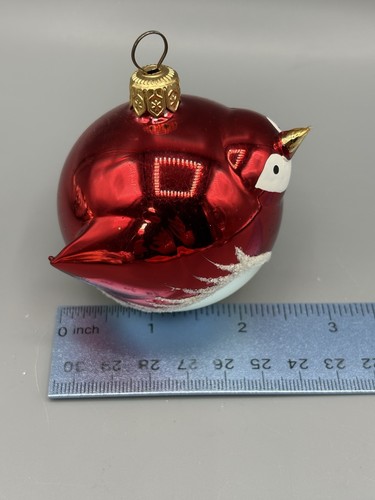 Radko mundgeblasenes Glas rot Vogel Figur Christbaumschmuck Glitzer Germany - Bild 7 von 7
