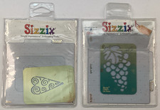 2 Sizzix Provo Simple Impressions Embossing Folder Brass Stencil Grapes Heart