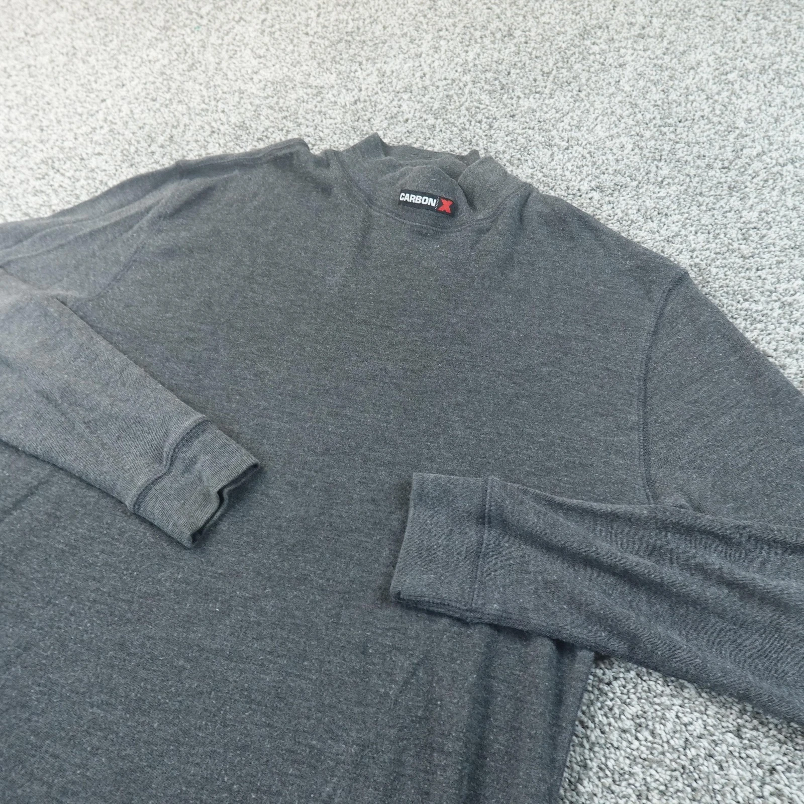 CarbonX Shirt Mens XL Gray FR Long Sleeve Mock Neck Thermal Base Layer Work Top