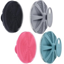 Food-Soft Silicone Body Scrubber Shower Brush Handheld Cleansing Skin Brush, ...