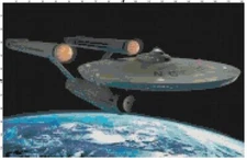 Star Trek Enterprise Ship TV Show Handmade Counted Cross-Stitch Pattern Chart