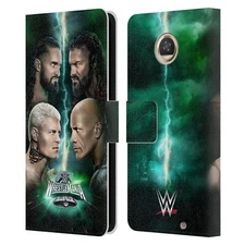 OFFICIAL WWE WRESTLEMANIA 40 LEATHER BOOK WALLET CASE COVER FOR MOTOROLA PHONES