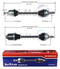 SurTrack Pair Set of 2 Front CV Axle Shafts For Honda Element 2003-2011