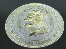 NORTH AMERICAN HUNTING CLUB - LIFE MEMBER - GOLD SILVER BELT BUCKLE