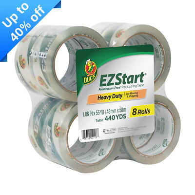 #ad #ad Duck EZ Start Clear Packaging Tape 1.88 in. x 55 yd. 8 Rolls $23.98