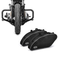 Set: SturzbüGel Mustache Kompatibel Mit Harley Davidson Softail 18-25 In Schwarz