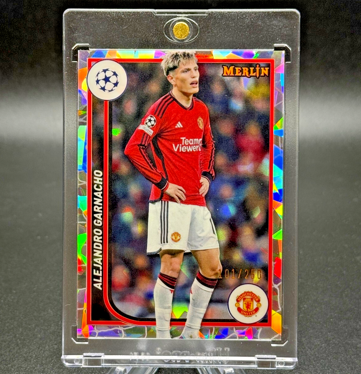 Alejandro Garnacho 2023-24 Topps Merlin UCC Silver Atomic Refractor 101/250