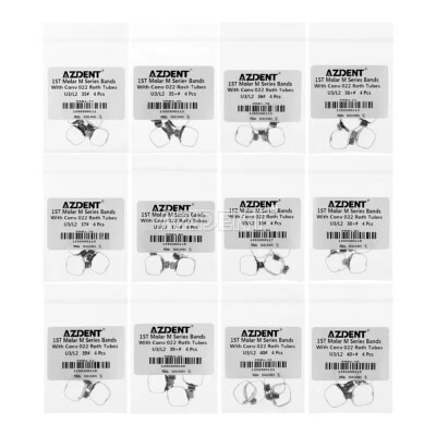 40Pcs AZDENT Dental Orthodontic Bands&Buccal Tube 1st Molar Roth.022 Convertible