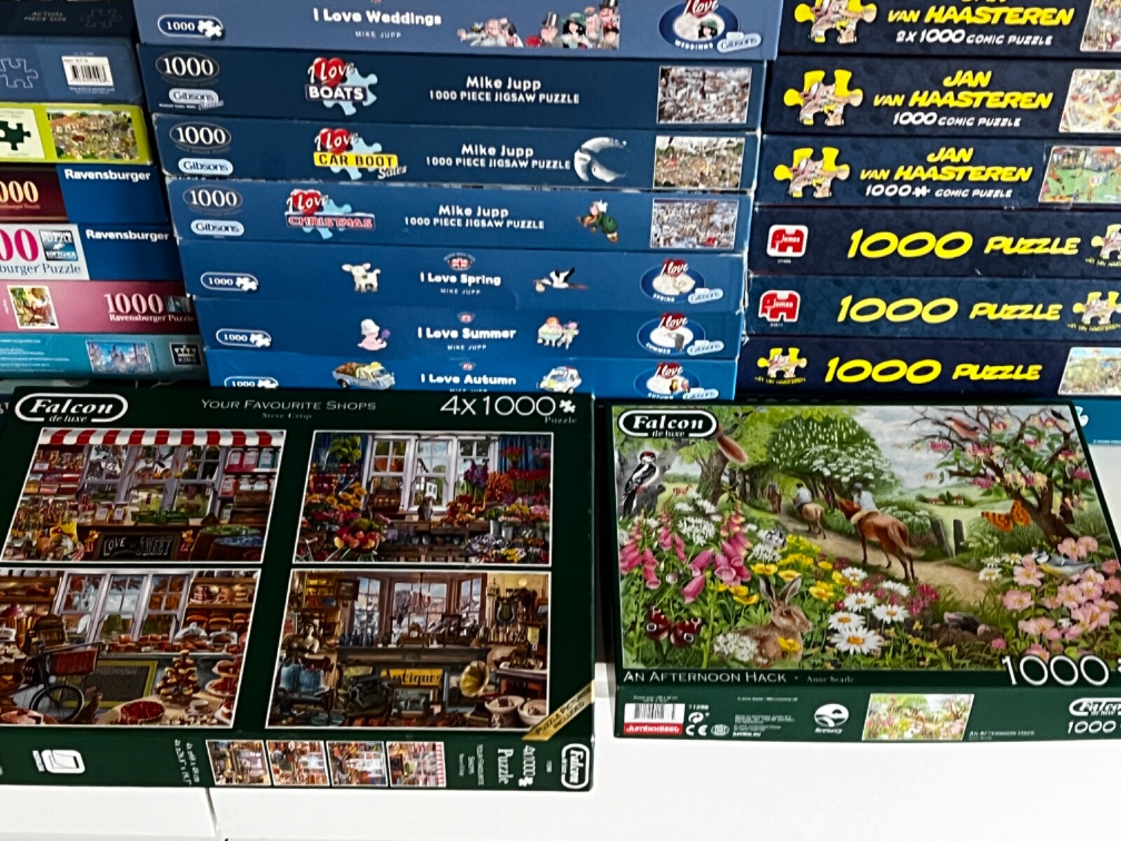 JOB LOT 32 JIGSAWS 1000 PIECE (1x500) GIBSONS RAVENCROFT FALCON