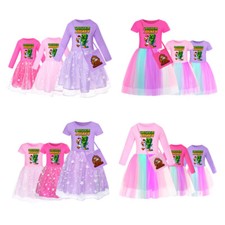 New kids Girls chicken jockey  Rainbow Dress Bag Mesh Party Princess Tutu Skirts