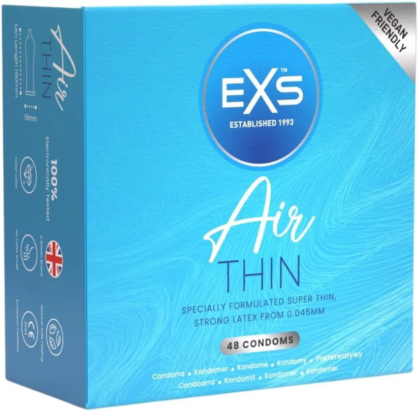 EXS Air Thin-Kondome  Eines Der Dünnsten Qualitätskondome  Vegan 12Er-Pack