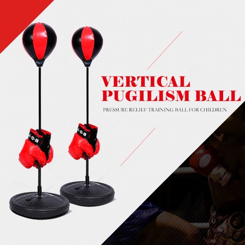 Adjustable Kids Punching Ball Set - Boxing Speed Bag & Gloves Included
