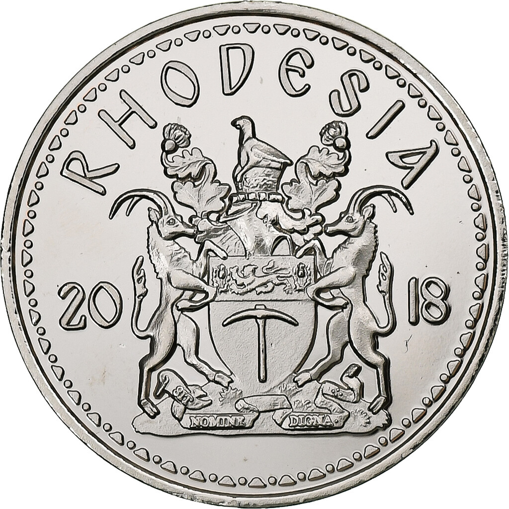 [1306573] Rhodesia, 10 Cents, Rhinoceros, 2018, Nickel plated steel