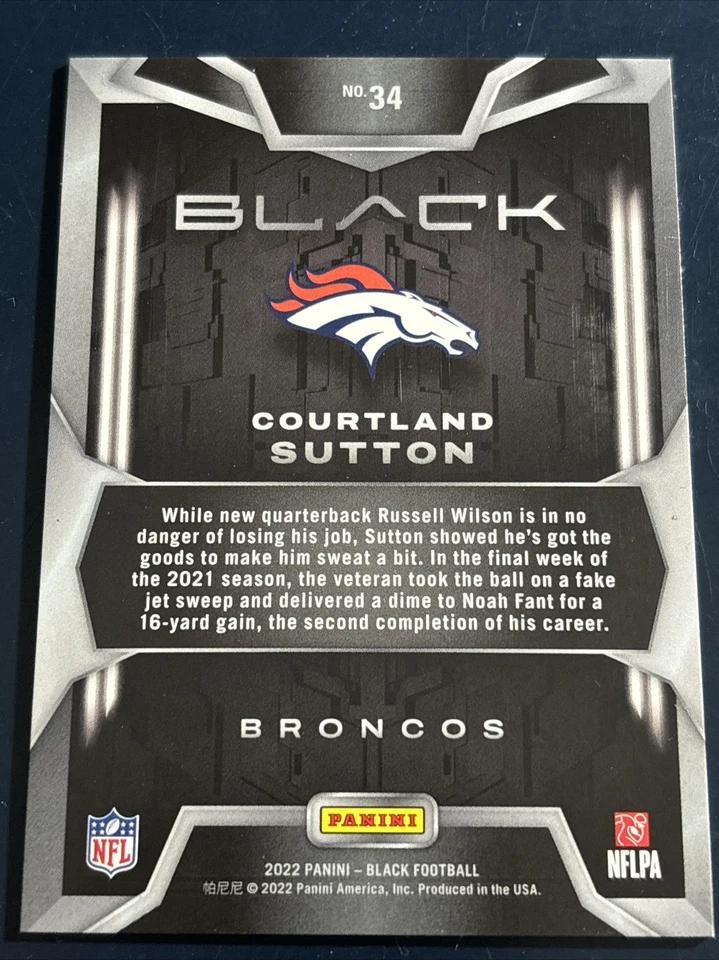 2022 Panini Black Sapphire Courtland Sutton /35  - Image 2 of 2