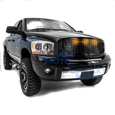 Raptor Gloss Black Replacement Mesh Grilleshellamber Led For 06-09 Dodge Ram Raptor Gloss Black Replacement Mesh Grilleshellamber Led For 06-09 Dodge Ram