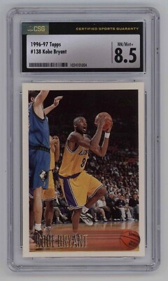 1996-97 Topps Kobe Bryant Rookie RC #138 CSG 8.5 NM/Mint + | eBay
