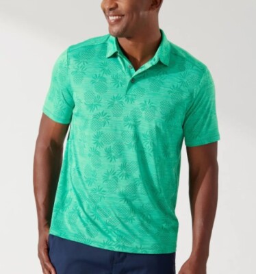 TOMMY BAHAMA PINEAPPLE PALM COAST GOLF POLO SHIRT $110 LARGE, XL