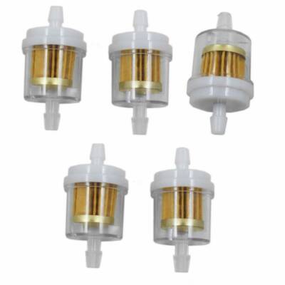 (5-Pack) Fuel Filter 1/4'' Directional Flow for Small Engines, Tractors