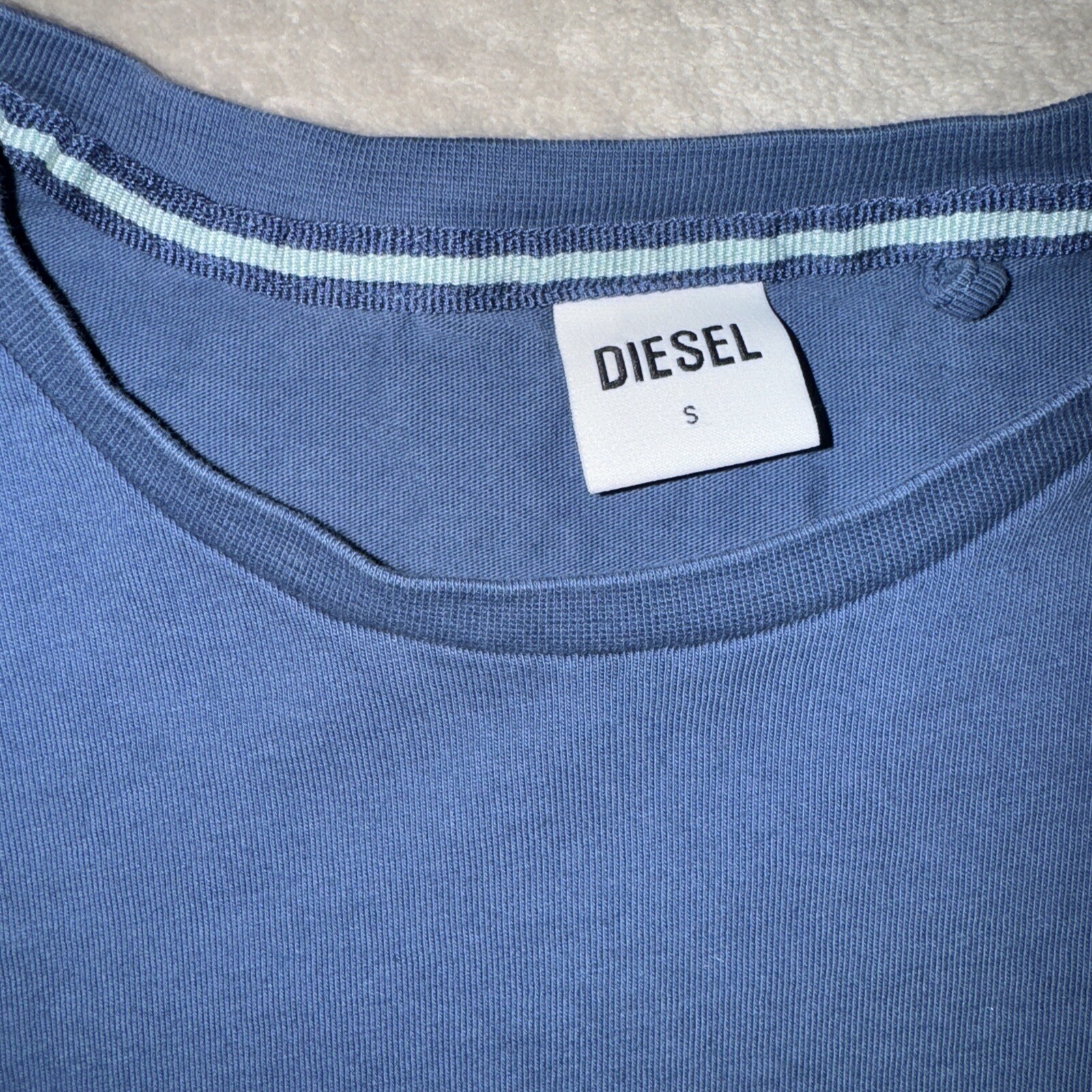 Men’s Diesel Branded Goods Blue Graphic T Shirt Size Small