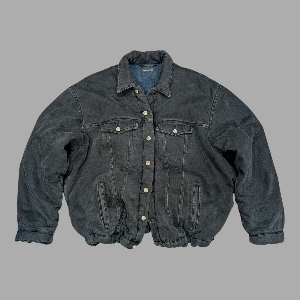 Size 44 - BALENCIAGA Padded Japanese Puffer Denim Jacket Size 44 - BALENCIAGA Padded Japanese Puffer Denim Jacket