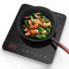 Induction Cooker Power & Temperature Ceramic Glass Cooktop Burner 2000w Digital 