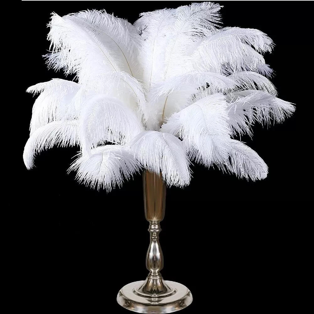 Hotsale White Feathers Fluffy Dusty Pink Ostrich Feathers 40-60cm Large  Feathers Wedding Party Center Pieces Home Decoration