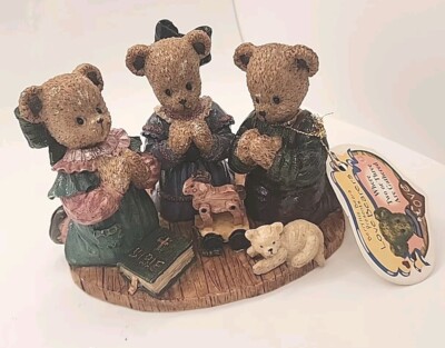 Vtg Berry Hill Bears Figurine ''Where Two or Three are Gathered'' Matthew 18:20 