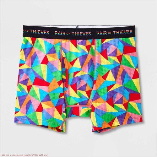 Pair of Thieves Men's Rainbow Abstract Print Super Fit Boxer Briefs MEDIUM - 第 2/4 張圖片