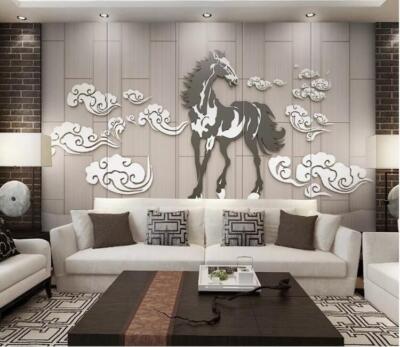 Papier peint en ligne mural 3D Horse Cloud ZHUB4141 amovible auto-adhésif Ann