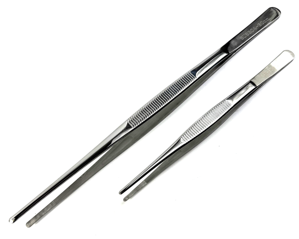 2X KüChenpinzette 20Cm + 30Cm Grillpinzette Kochpinzette Edelstahl Gerade Neu-image