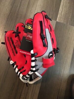 Mesh Back Rawlings Player Series Tee Ball Glove PL10SS 10” LH Lefty Red