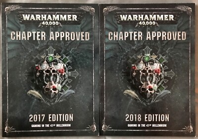 Lot of 2 Warhammer 40K Chapter Approved 2017 + 2018 * Games Workshop * 2017 TPB
