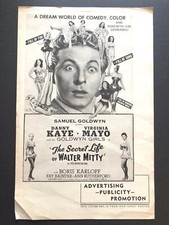 The Secret Life of Walter Mitty Pressbook (1947) - 4 Pages - 11" x 17"  EX