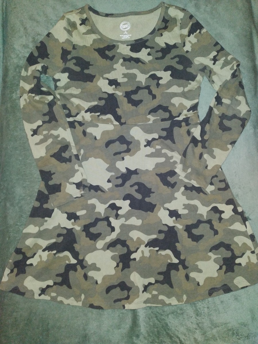 Girls Long Sleeve Camouflage Dress Size 7/8 Girls Long Sleeve Camouflage Dress Size 7/8