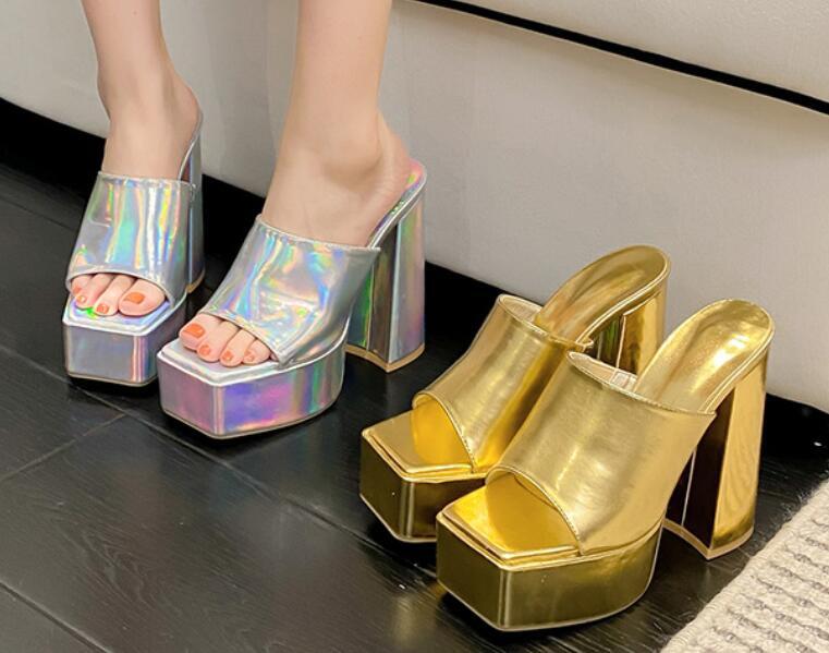 PANTOFOLA D’ORO Scarpe donna moda tacco a blocco tinta unita slip semplici versatili tacco alto