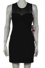 NEW Guess Womens Dress Size 8 Black Solid Sheath bodycon Short Sleeveless