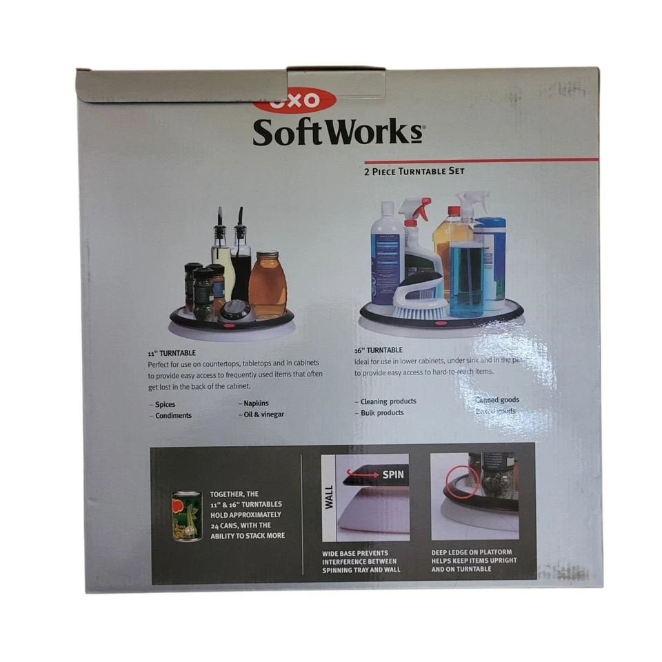 Juego de tocadiscos de 2 piezas OXO Softworks - 11" y 16" - Lazy Susans Foto 2 de 4