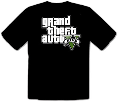 GTA V GTA 5 Grand Theft Auto 5 Rockstar Jogos Games Logo SCHWARZE T-Shirt -196