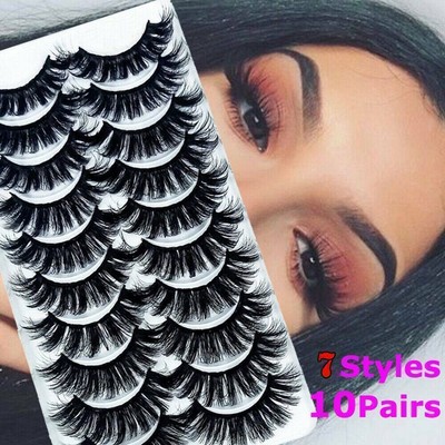 10 Paar 5D Künstliche Wimpern Set 100% Eyelashes Damen  Lashes False Falsche