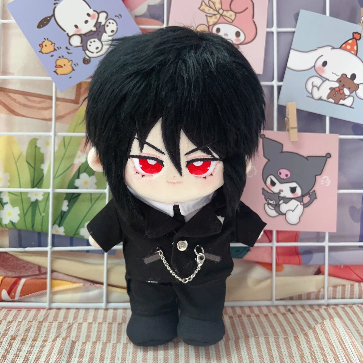 Black Butler Sebastian Michaelis Ciel Phantomhive Plush Stuffed Dress up Doll