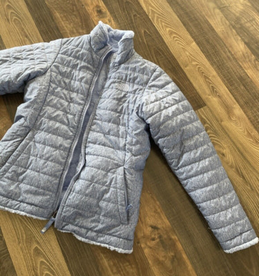 The North Face Mossbud Reversible Jacket Girls Size Blue Full Zip Size L (14/16)