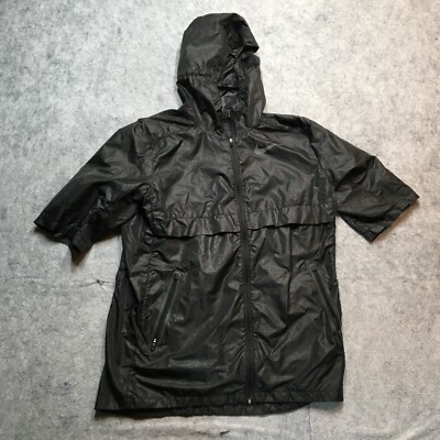 Nike Shield Running Jacket Mens Medium M Black Short Sleeve Full