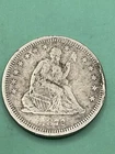 1877 S Seated Liberty Quarter / Very Fine Rim Ding