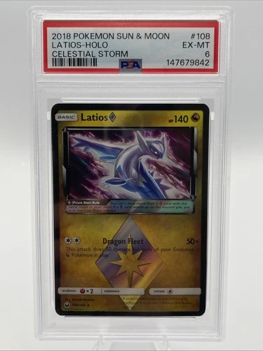 Pokémon TCG 2018 Sun & Moon Latios-Holo Card #108 Celestial Storm PSA 6 Ex-Mt